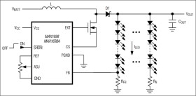 High-Efficiency Step-Up Current Regulator for LEDs