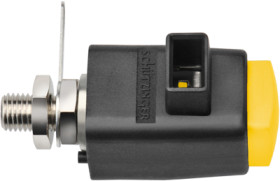 Quick pressure clamp, yellow, 300 V, 16 A, solder connection/cable lug, nickel-plated, SDK 801 / GE