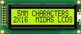 Wyświetlacz alfanumeryczny LCD, , Alfanumeryczny, Midas