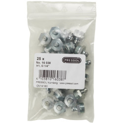 Pressol 16 038 Tapered Lubricating Nipple H1-Straight G 1/4&#x27;&#x27;-VZ 25pcs