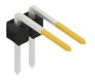 Pin header, 2 pole, pitch 2.54 mm, angled, black, 10056164