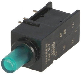 Pushbutton, 2 pole, green, illuminated  (green), 0.5 A/60 V, IP50, 1844.1832