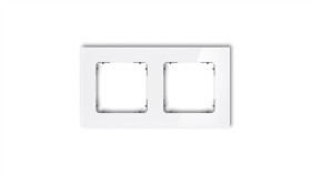 Icon Ramka Uniwersalna Podwójna Kwadratowa - Efekt Szkła (Ramka: Biała Spód:...