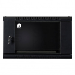 Szafa wisząca RACK 19" 6U 350mm drzwi szklane czarna NEKU TS BOX