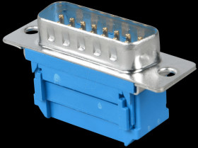 D-SUB male connector, 15-pin, ribbon cable, without insulator