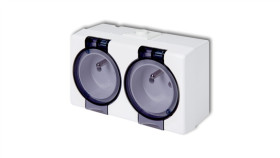 Senior Gniazdo Podwójne 2X2p+Z (Klapka Dymna) Biały Ghs-2Nd