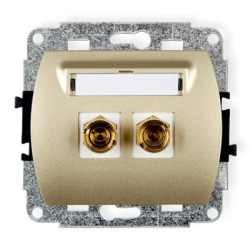 TREND Gniazdo głośnikowe pojedyncze (typu banan - czerwony i czarny, pozłacany, 4 mm2, do lutowania) złoty 6GG-3