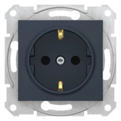 Sedna Gniazdo pojedyncze z/u SCHUKO z przesłonami (z.bezgwint) grafit SDN3001770