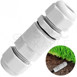 Mufa kablowa z dławikami na kable do 2x2,5mm2 hermetyczna IP68 UV prosta szara V-TAC