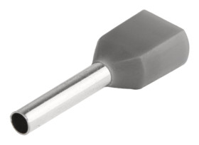 2x4/12 E19I Końcówka kablowa podwójna 8mm2 izolowana 10szt szara