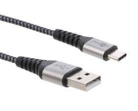 Kabel USB-C ™ do USB-A tekstylny z wtyczkami metalowymi 1 m 49296