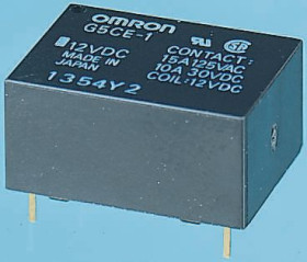 Przekaźnik mocy 12V dc SPST Omron 200mW, montaż PCB 720Ω Otwór przezierny