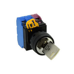 IDEC YW1K-2C 22mm 2 position maintained key operator Black bezel