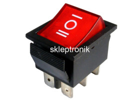 Przełącznik koł. ON/OFF/ON IRS-203 12V szer. czerw