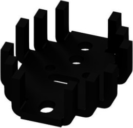 Finger shaped heatsink, (L x W x H) 41.3 x 33 x 12.7 mm, 14 K/W, black anodized, 10034951