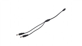 Rozgałęźnik Dc 5.5X2.1 2W-1G Czarny 31Cm 22/20Awg