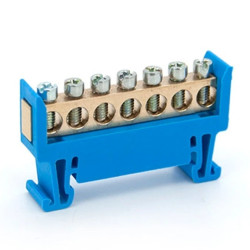 Listwa zaciskowa 7 - torowa mostek 7N niebieska LZ-7B