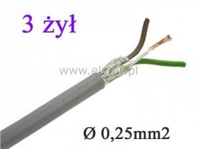 Kabel LIYCY 3 x 0,25 w ekranie , linka CU