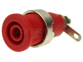 Gniazdo banan 4mm 32A 1000V czerwone