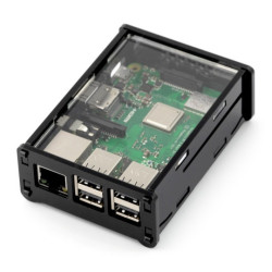 Obudowa Raspberry Pi Model 3B+/3B/2B czarno-przezroczysta