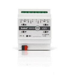 Aktor żaluzjowy KNX-BSA12H dla systemów automatyki KNX, 2 wyjścia, 230 V AC, Satel