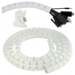 Elastyczny organizer biurkowy typu CABLEZIP maskownica do kabli i przewodów 2m 30mm biały NEKU