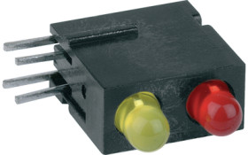 Signal light, yellow/red, 20 mcd, pitch 2.54 mm, LED number: 2, 1801.1831