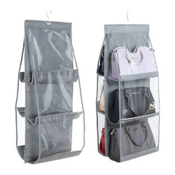 Organizer wiszący do szafy na torebki - Wieszak - 6 kieszeni