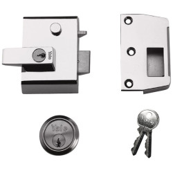Yale Locks P2 Double Locking Nightlatch 40mm Backset DMG/PB Finish Visi