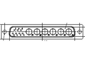 Złącze D-Sub 7-pinowe Męski Proste Montaż na panelu raster 2.84mm