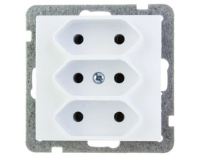 AS Gniazdo potrójne b/u 2.5A EURO białe GP-3G/m/00