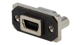 Musbb55104 Gniazdo Usb B Mini Musb Na Panel Na Pcb Przykręcany Tht Ip67