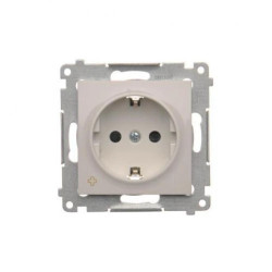 Simon 54 Premium Gniazdo Schuko z przesłonami (moduł) 16A, 250V~, zaciski śrubowe antybakteryjny biały DGSz1Z.01/AB11