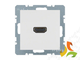 BERKER B.KWADRAT Gniazdo HDMI multimedialne z przyłączem 90° biały połysk 3315438989 HAGER