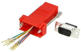 Adapter D-sub z typu D-Sub z 9 stykami na rodzaj Żeński z rodzaju Żeński na typ RJ45