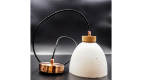 Lampa Wisząca, Betonowa B10, Podsufitka Metalowa, Podkloszówka Drewniana,...