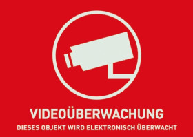 Naklejka ostrzegająca o monitoringu, Videoüberwachung Dieses Objekt Wird Elektronisch Überwacht, język: Niemiecki,