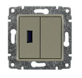 VENA Gniazdo multimedialne USB satyna 515051