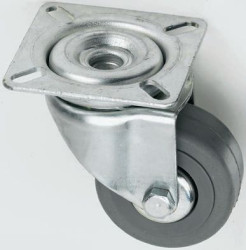 Koło samonastawne średnica kabla 100mm Płyta Tente 75kg wysokość całkowita 128mm