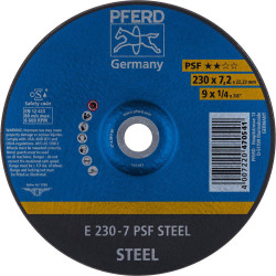 PFERD 62023634 PSF Steel Grinding Disc 230mm Bore 22.23mm 10pcs