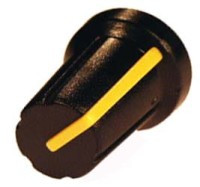 GALKA-1Y16 Gałka potencjometru obrotowego - pasek żółty (na oskę 6 mm) wysokosć 16 mm