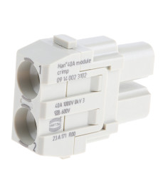 Moduł złączy dużej mocy 2-pinowe HARTING 40A Żeński