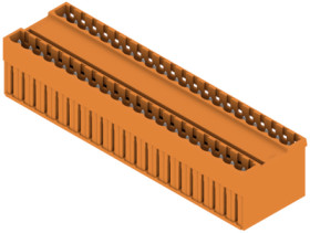 Pin header, 4 pole, pitch 5 mm, straight, orange, 1615000000