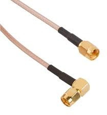 Coaxial cable, SMA plug (angled) to SMA plug (straight), 50 Ω, RG-316/U, grommet black, 750 mm, 135103-01-M0.75