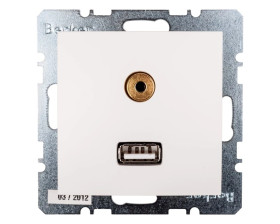 Berker/B.Kwadrat Gniazdo USB 3,5mm Audio śnieżnobiałe 3315398989