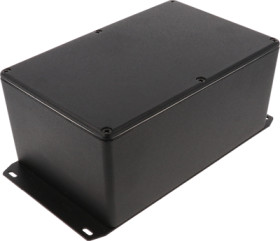 Aluminum die cast enclosure, (L x W x H) 188 x 120 x 82 mm, black (RAL 9005), IP65, 1590WEFBK