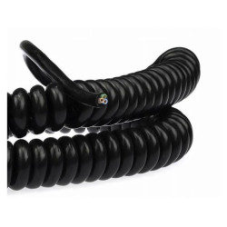 Kabel spiralny 3x1mm 5m Przewód sieciowy zasilający 05BQH8-F Premium, Bez wtyku