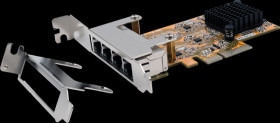 EX-6074-3 Network card, PCIe, Gigabit Ethernet, 4x RJ45