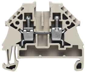 Through terminal block, screw connection, 0.5-4.0 mm², 2 pole, 32 A, 6 kV, dark beige, 1042600000