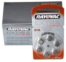 66 x baterie do aparatów słuchowych Rayovac Extra Advanced 312
